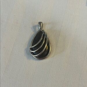 Lia Sophia Black and Silver Teardrop Pendant